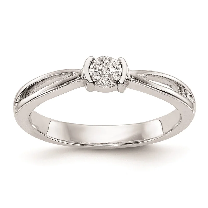 Shining spark ring-1/3 CTW Diamond Promise Ring in 14KT White Gold; Size 7