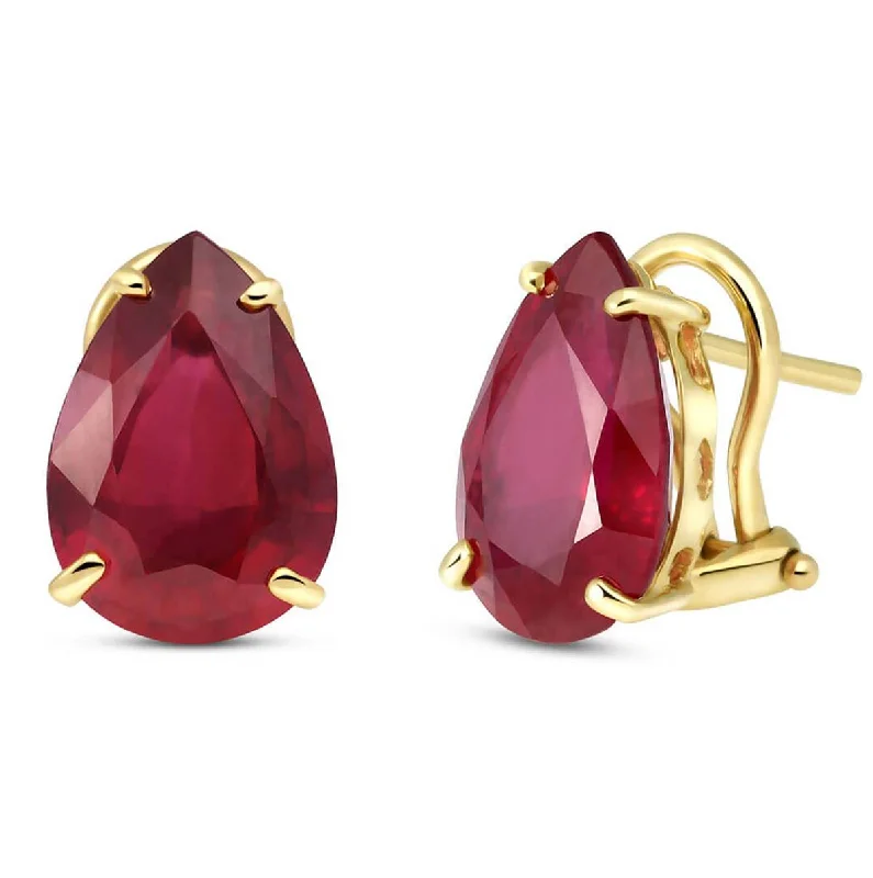 Blended grain earrings-10 Carat 14K Solid Yellow Gold Inspiration Ruby Earrings