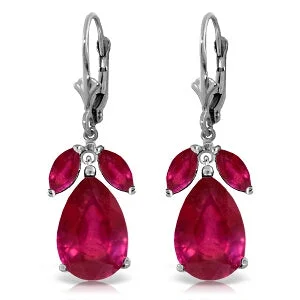 Reed wrap earrings-11 Carat 14K Solid White Gold Heart's Desire Ruby Earrings