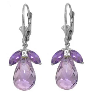 Pearl seed earrings-14.4 Carat 14K Solid White Gold Just And Fair Amethyst Earrings