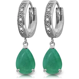 Triple knot earrings-2.03 Carat 14K Solid White Gold Smart Savvy Emerald Diamond Earrings