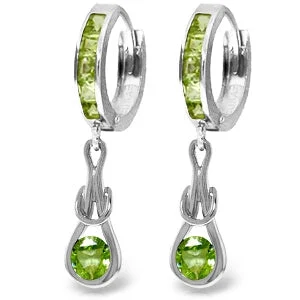 Copper relic earrings-2.3 Carat 14K Solid White Gold Breaking Good Peridot Earrings