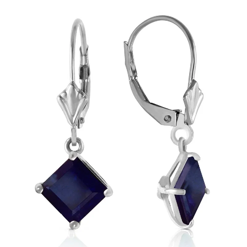 Brushed stud earrings-2.9 Carat 14K Solid White Gold Guided Spirit Sapphire Earrings