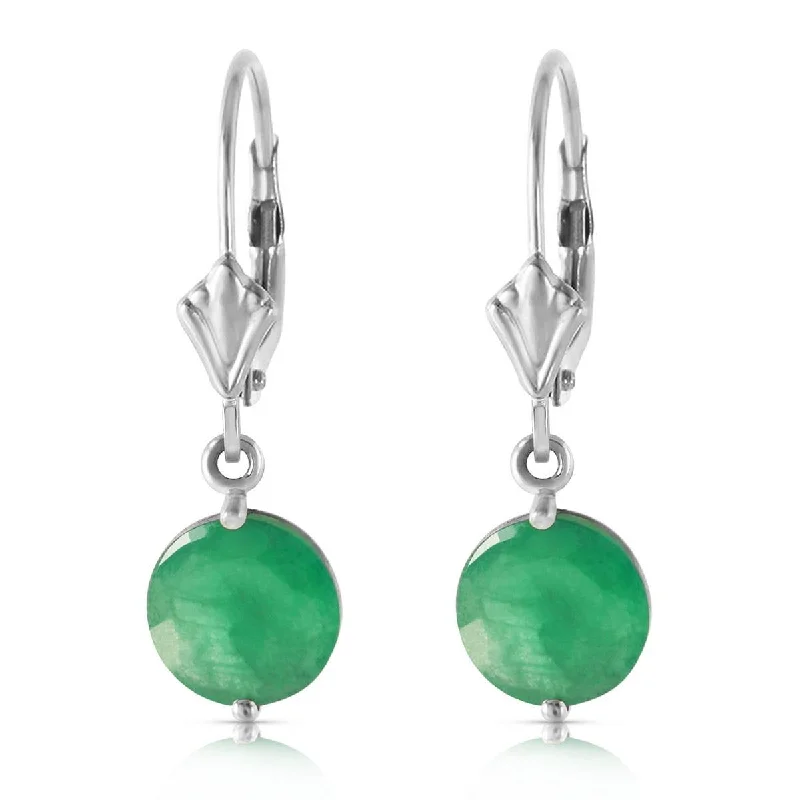 Smooth stone earrings-3.3 Carat 14K Solid White Gold Going Places Emerald Earrings