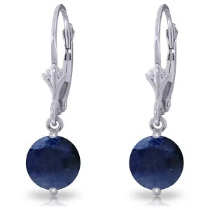 Fourteen-stone earrings-3.3 Carat 14K Solid White Gold Retalliate Sapphire Earrings