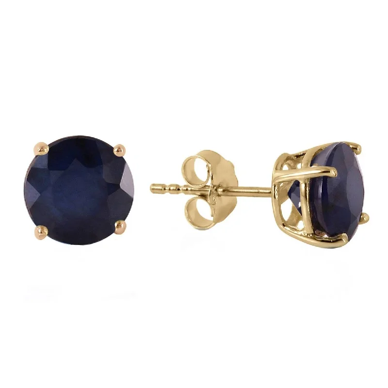 Curved metal earrings-3.3 Carat 14K Solid Yellow Gold Once Upon A Love Sapphire Earrings