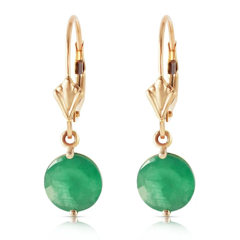 Ocean crest earrings-3.3 Carat 14K Solid Yellow Gold Prettygirl Emerald Earrings