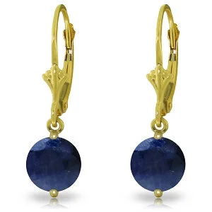 Lily set earrings-3.3 Carat 14K Solid Yellow Gold Sargasso Sea Sapphire Earrings