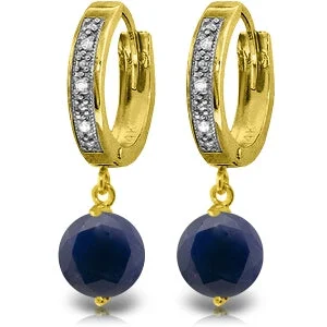 Rough-hewn earrings-3.33 Carat 14K Solid Yellow Gold Organza Sapphire Diamond Earrings