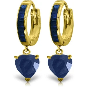 Tartan weave earrings-3.95 Carat 14K Solid Yellow Gold Sicily Sapphire Earrings