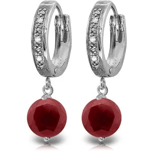 Spectral set earrings-4.03 Carat 14K Solid White Gold Most In Demand Ruby Diamond Earrings