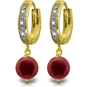 Fine swirl earrings-4.03 Carat 14K Solid Yellow Gold Organza Ruby Diamond Earrings