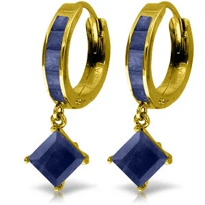 Infinity twist earrings-4.2 Carat 14K Solid Yellow Gold Ladeeda Sapphire Earrings