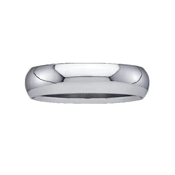 Flint speck ring-4MM Wedding Ring in 14KT White Gold. Size 10