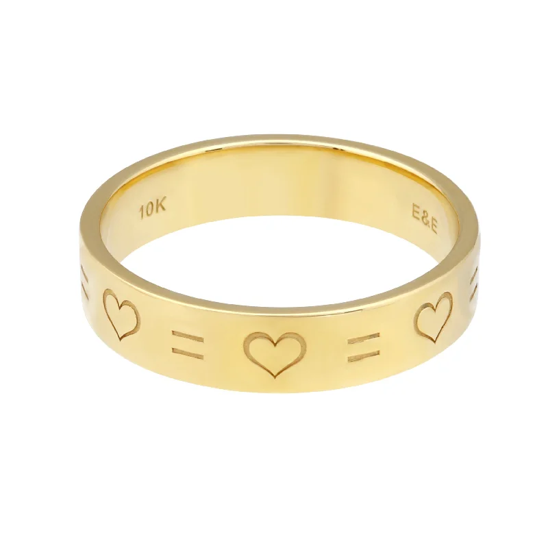 Dotted finish ring-5MM Love is Love Ring in 10KT Yellow Gold; Size 10