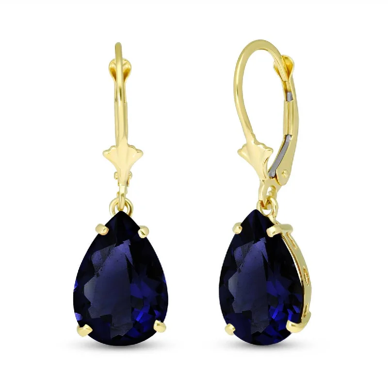 Granite shard earrings-9.3 Carat 14K Solid Yellow Gold Carolina Sapphire Earrings