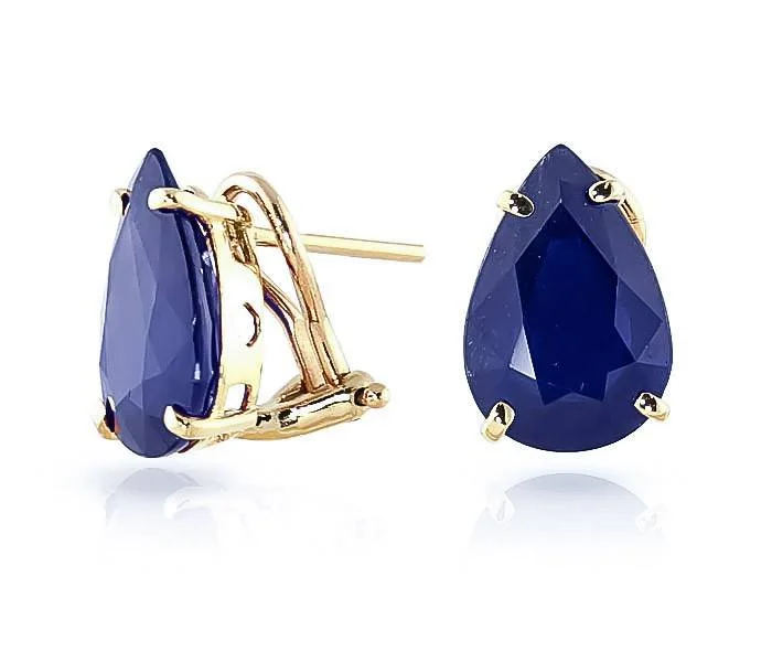 Flax seed earrings-9.3 Carat 14K Solid Yellow Gold Inspiration Sapphire Earrings