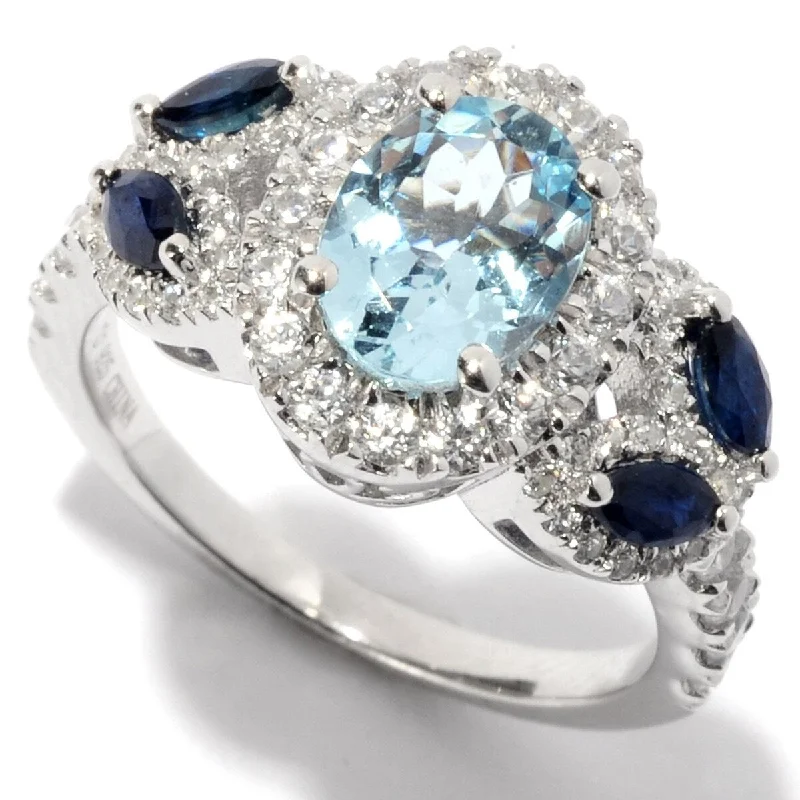 Stone relic ring-925 Sterling Silver Aquamarine Ring