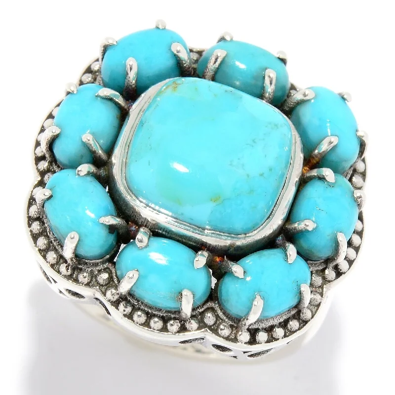 Celtic braid ring-925 Sterling Silver Blue Mohave Turquoise Ring