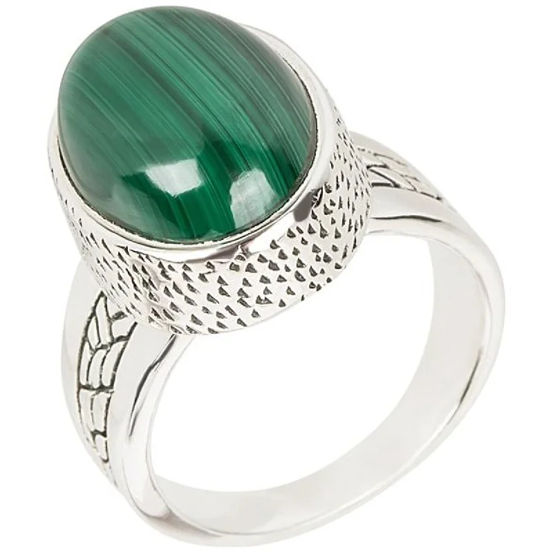 Saffron quartz ring-925 Sterling Silver Malachite Solitaire Ring