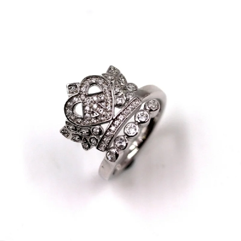 Poppy bloom ring-925 Sterling Silver White Natural Zircon Crown Ring