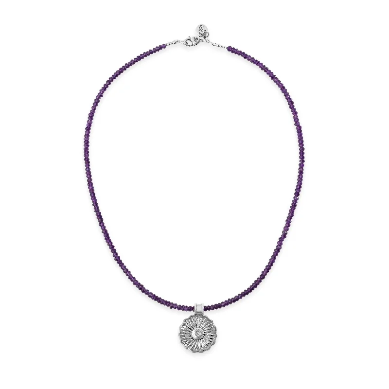 Leaf stem necklace-Amethyst POWER Signature Necklace