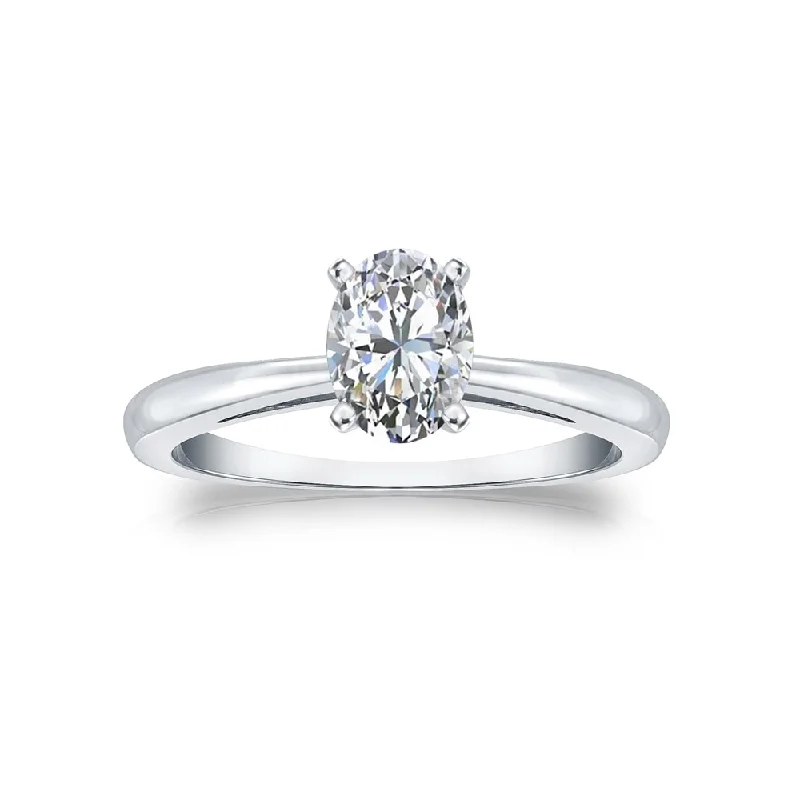 Jade point ring-Auriya 14k Gold 3/4ctw Oval-cut Solitaire Diamond Engagement Ring (G-H, SI1-SI2)