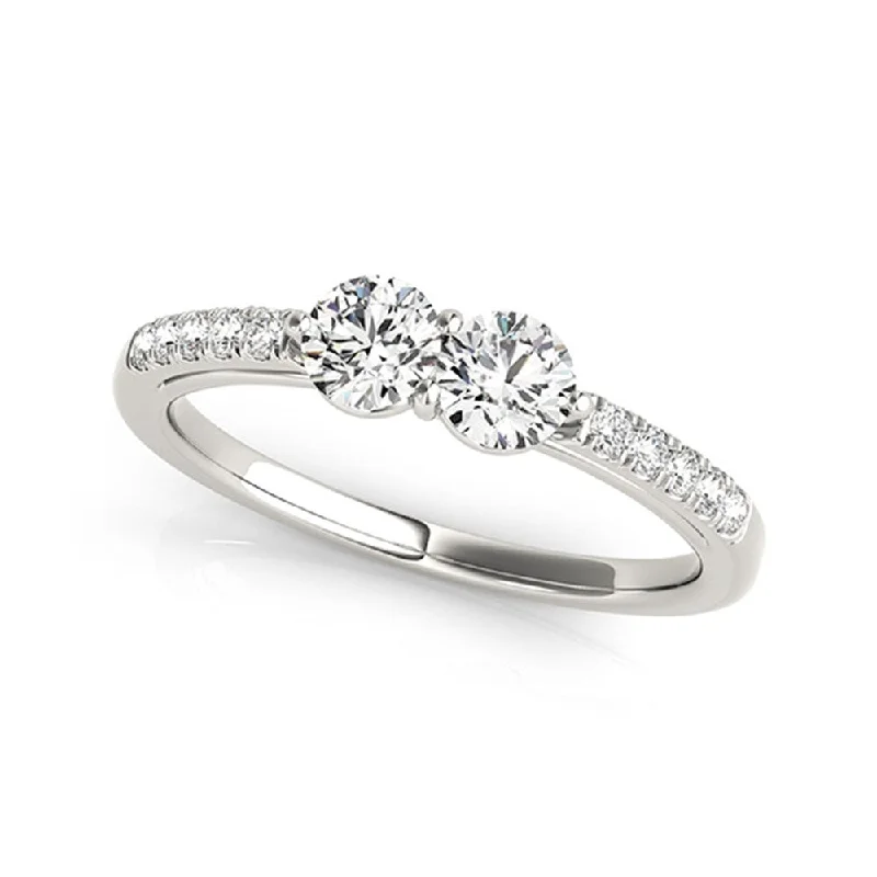 Apex set ring-Auriya 14k White Gold 1/2 carat TW 2-Stone Diamond Engagement Ring (H-I, SI1-SI2)