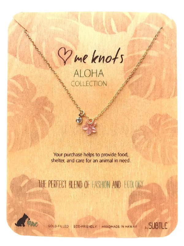 Angled rim necklace-Mother of Pearl "Plumeria" (Aloha Collection)