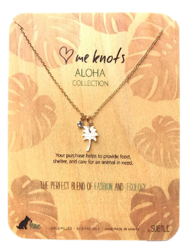 Fossil relic necklace-Mother of Pearl "Palm Tree" (Aloha Collection)