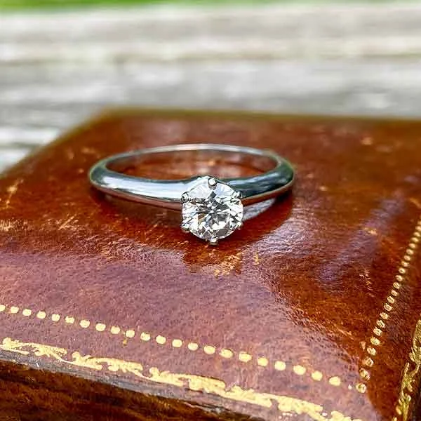 Chipped band ring-Vintage Tiffany & Co Engagement Ring, RBC 0.57ct.