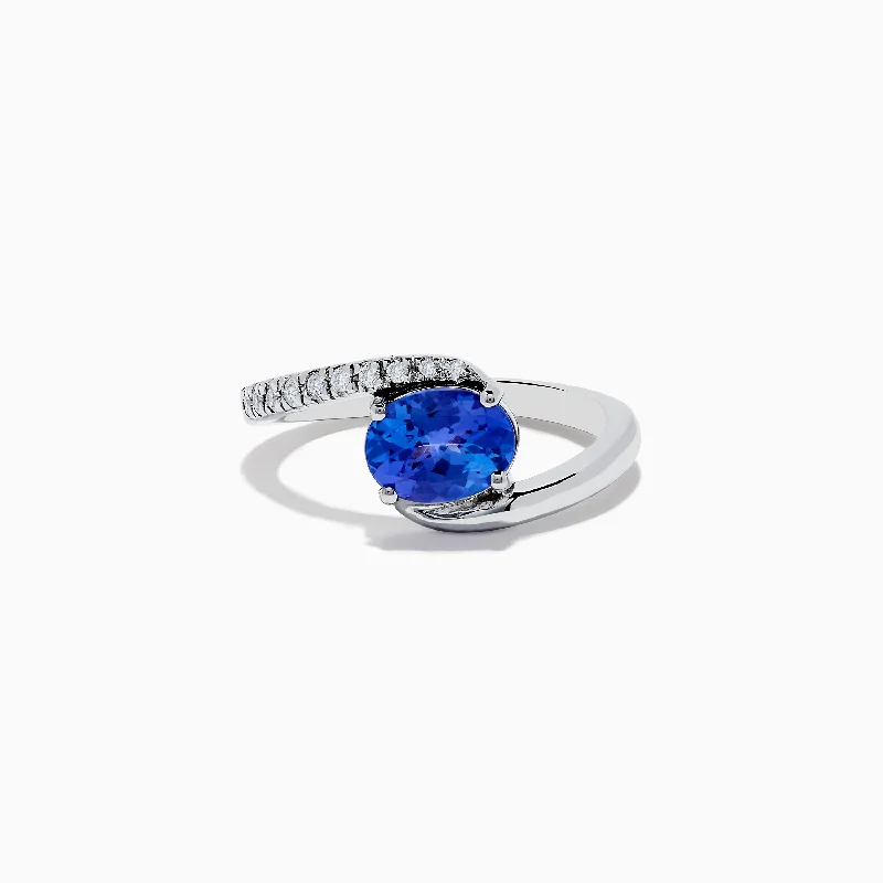 Layered scale ring-Nahla Siri 14K White Gold Tanzanite and Diamond Ring