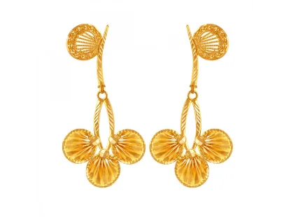 Flax seed earrings-Exquisitely Designed 22k Gold Drop Earrings