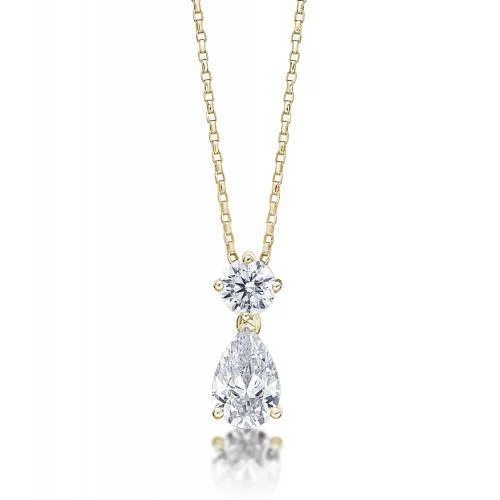 Pine bark necklace-Fancy pendant with 1.79 carats* of diamond simulants in 10 carat yellow gold