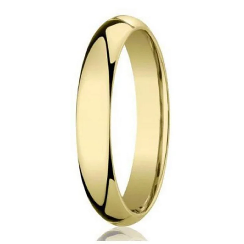 Rain drop ring-Designer 4 mm Domed Comfort-fit 10K Yellow Gold Wedding Band