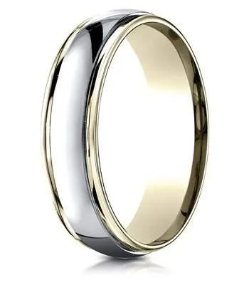 Scythian band ring-Designer Men's Wedding Ring, Mixed 14K Yellow and White Gold, 4mm