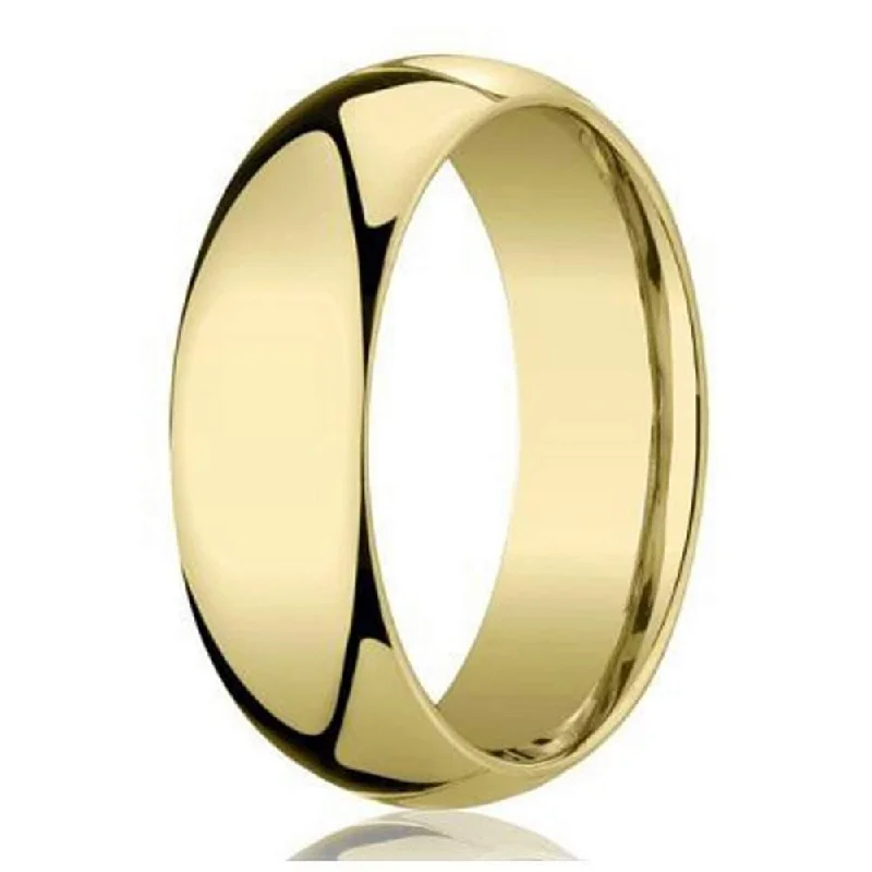 Plaid check ring-Traditional Designer Dome 18K Yellow Gold Band for Men | 6mm