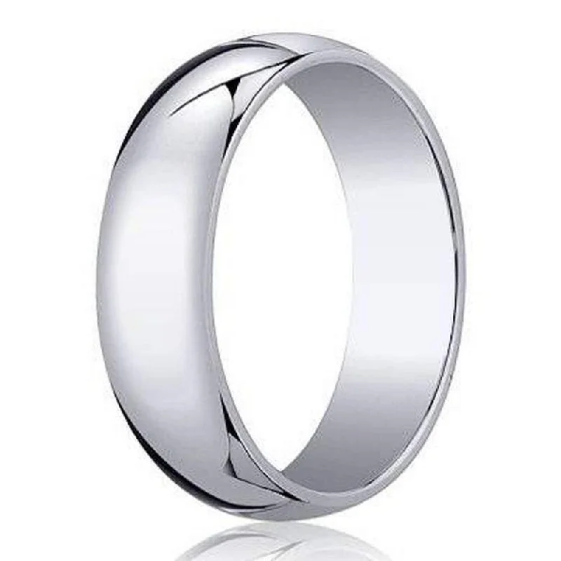 Iron toned ring-Traditional Fit Men's Designer Wedding Band in 18K White Gold | 5mm