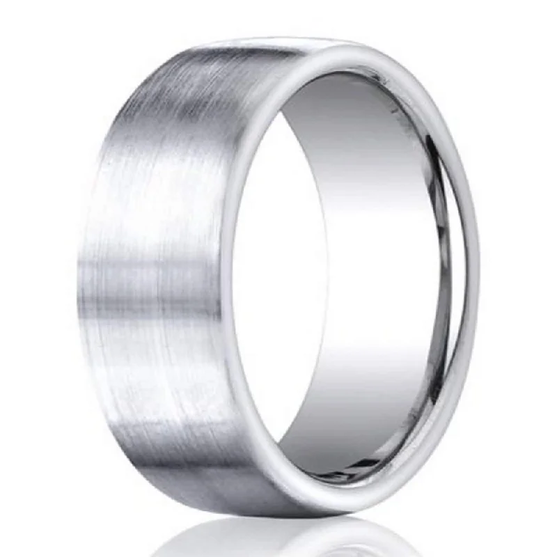 Iron toned ring-Benchmark Cobalt Chrome Men's Wedding Band, Satin Finish- 7.5mm