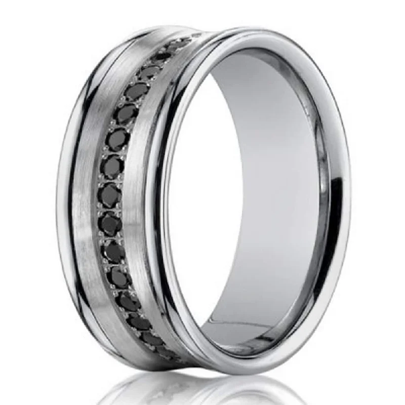 Stellar shine ring-Men's White Gold Wedding Ring with 16 Diamonds | 7.5mm