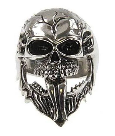 Plaid check ring-Cast Stainless Steel Skull Ring -38mm