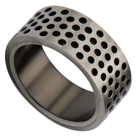 Twisting vine ring-Men's Stainless Steel Multi-Hole Gunmetal Finished Ring-9mm