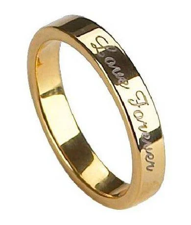 Spiral shank ring-Gold-Plated Tungsten Love Forever Ring -5mm