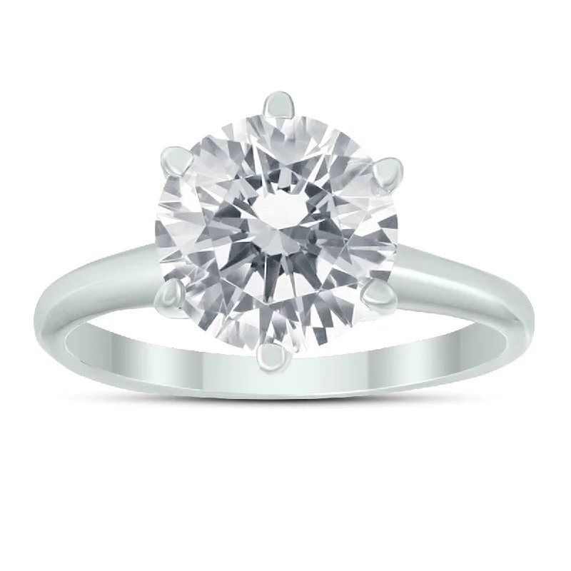 Cotton braid ring-Marquee 2 Carat Diamond Solitaire Ring in 14K White Gold (H-I Color, I1-I2 Clarity)