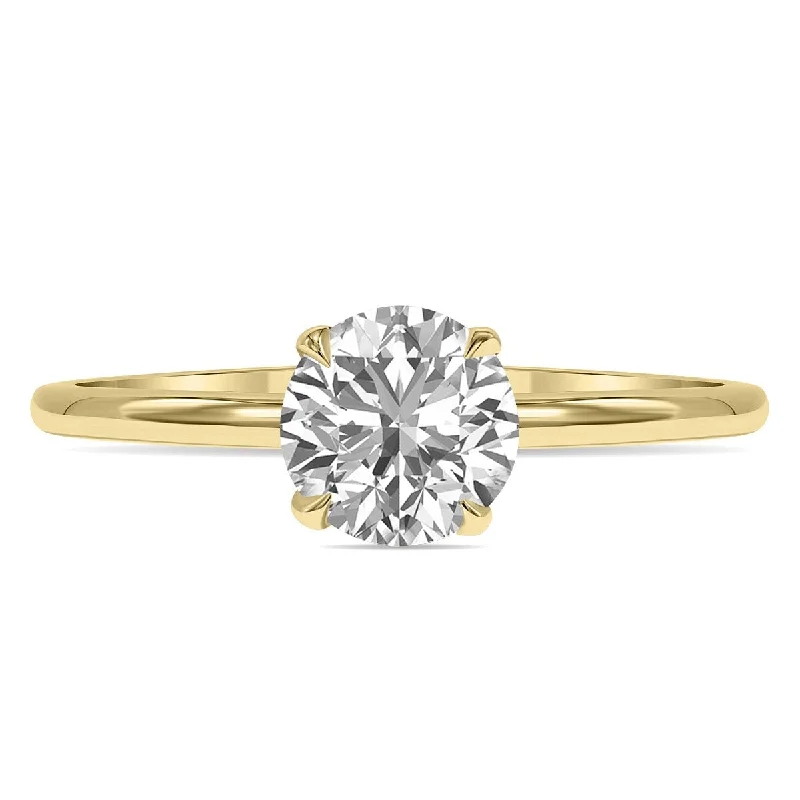 Triple knot ring-Marquee Lab Grown 1.50 Carat Diamond Solitaire Ring in 14K Yellow Gold (F-G Color, VVS1-VVS2 Clarity)