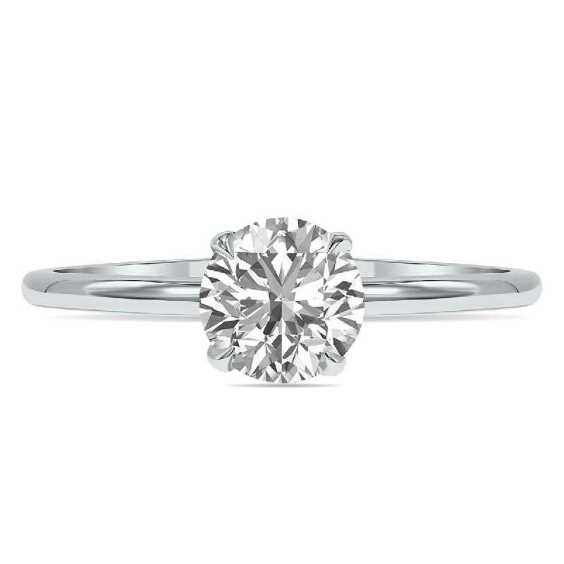 Shattered gem ring-Marquee Lab Grown 1 Carat Diamond Solitaire Ring in 14K White Gold (F-G Color, VVS1-VVS2 Clarity)