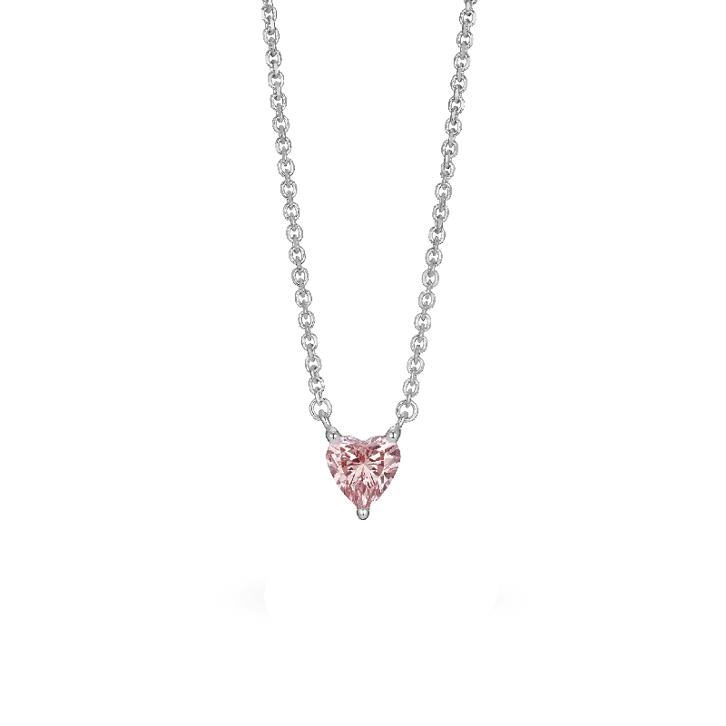 Shining spark necklace-The Pink Mini Heart Pendant