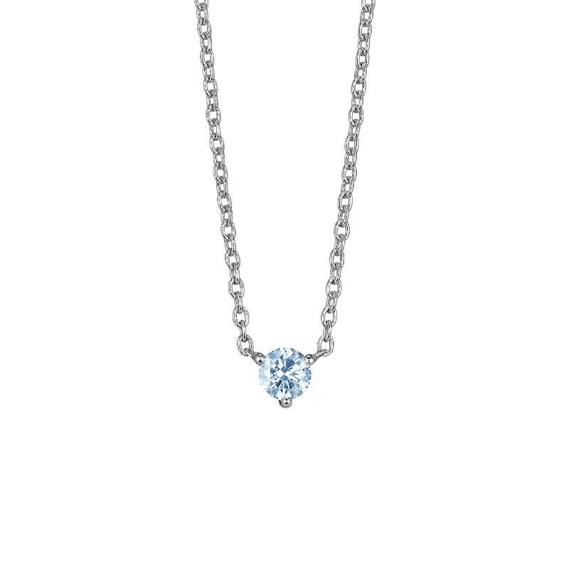 Scratched finish necklace-The Blue Mini Solitaire Pendant