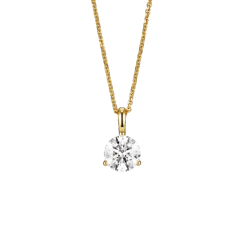 Tidal vortex necklace-The Round Brilliant Solitaire Bale Pendant