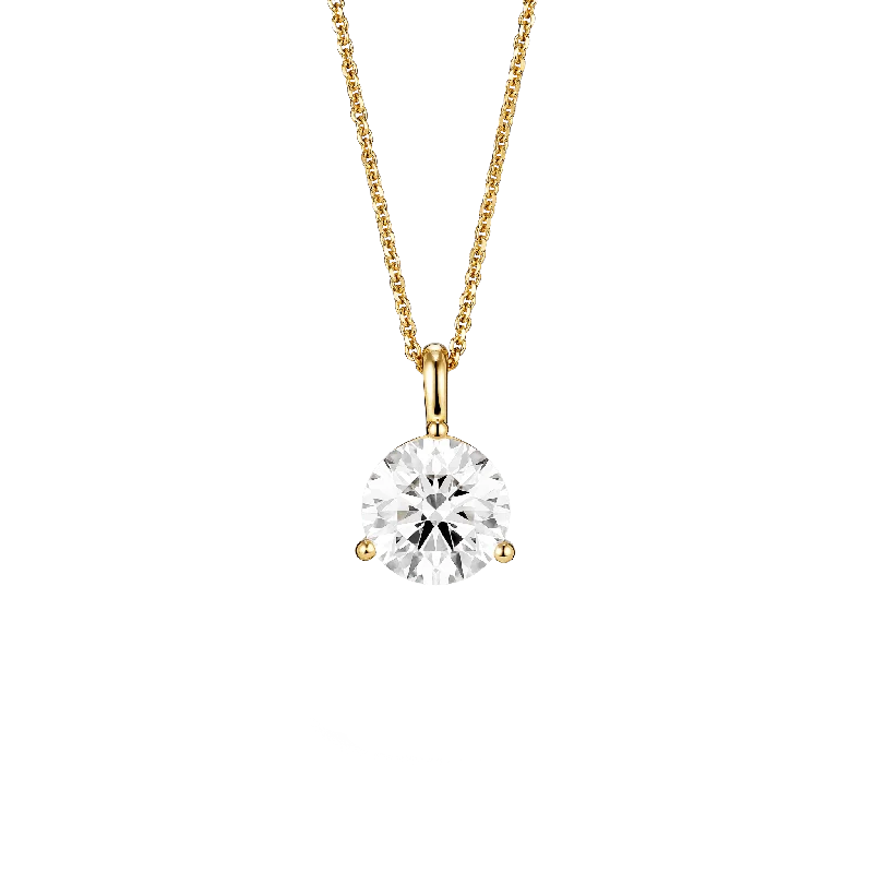 Reed wrap necklace-The Round Brilliant Solitaire Bale Pendant